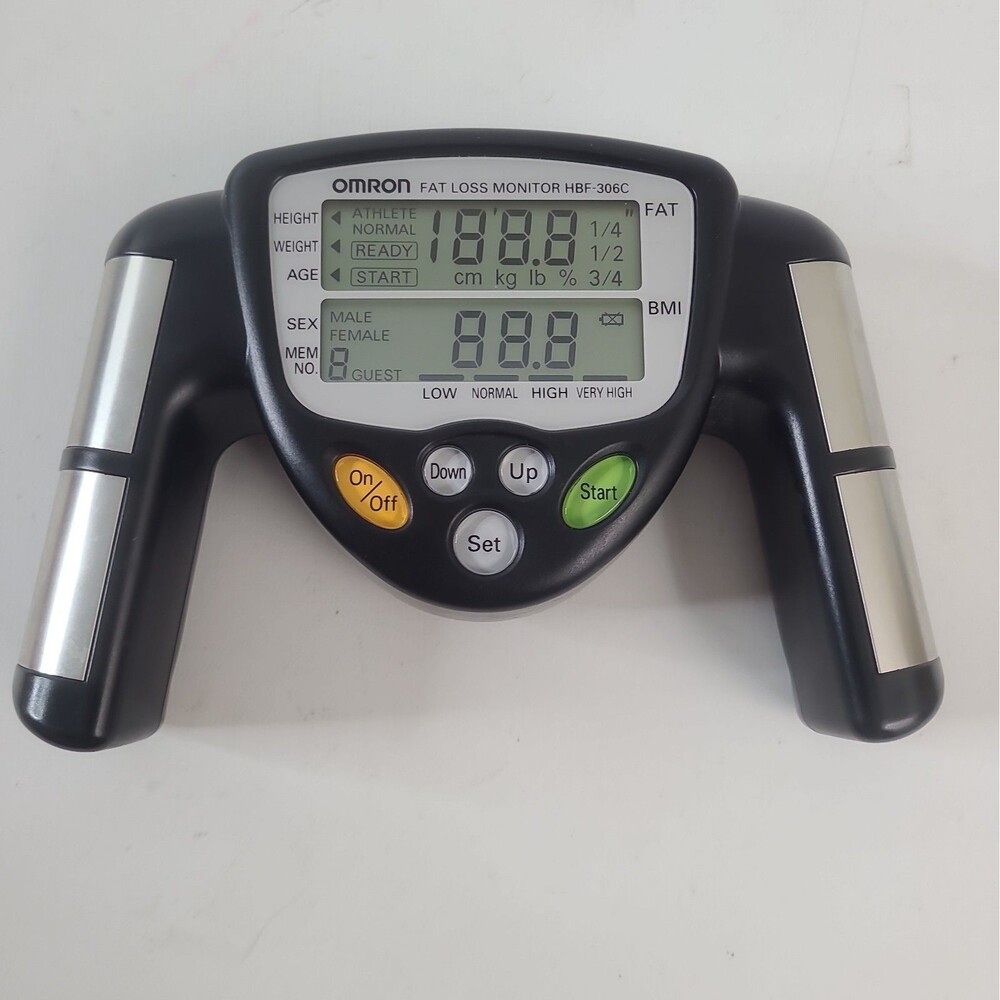 Omron Fat Loss Monitor HBF-306C Black Handheld Body Fat Percentage Analyzer BMI